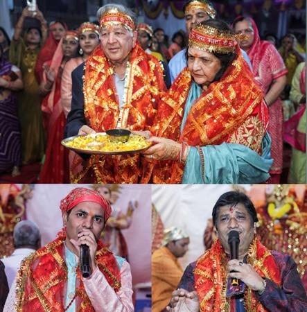 सुरेश गुप्ता और वीना गुप्ता ने अपने हाथों से किया माता की चौकी की ज्योति प्रज्वलित, किया साड़ी वितरण