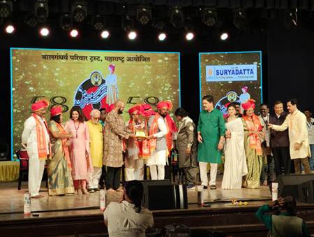 Producer And Republican Party Leader Sanghamitra Tai Gaikwad Honoured At The Bal Gandharva Rangmandir Foundation Day Celebration